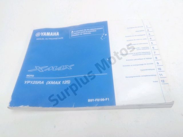 Manuel d'utilisation occasion YAMAHA YP 125 X-MAX 2022