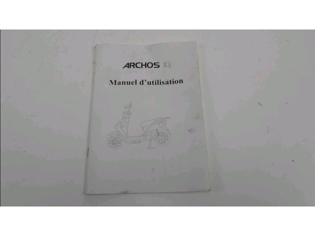 Manuel d'utilisation occasion ARCHOS X3 ELECTRIC 2017